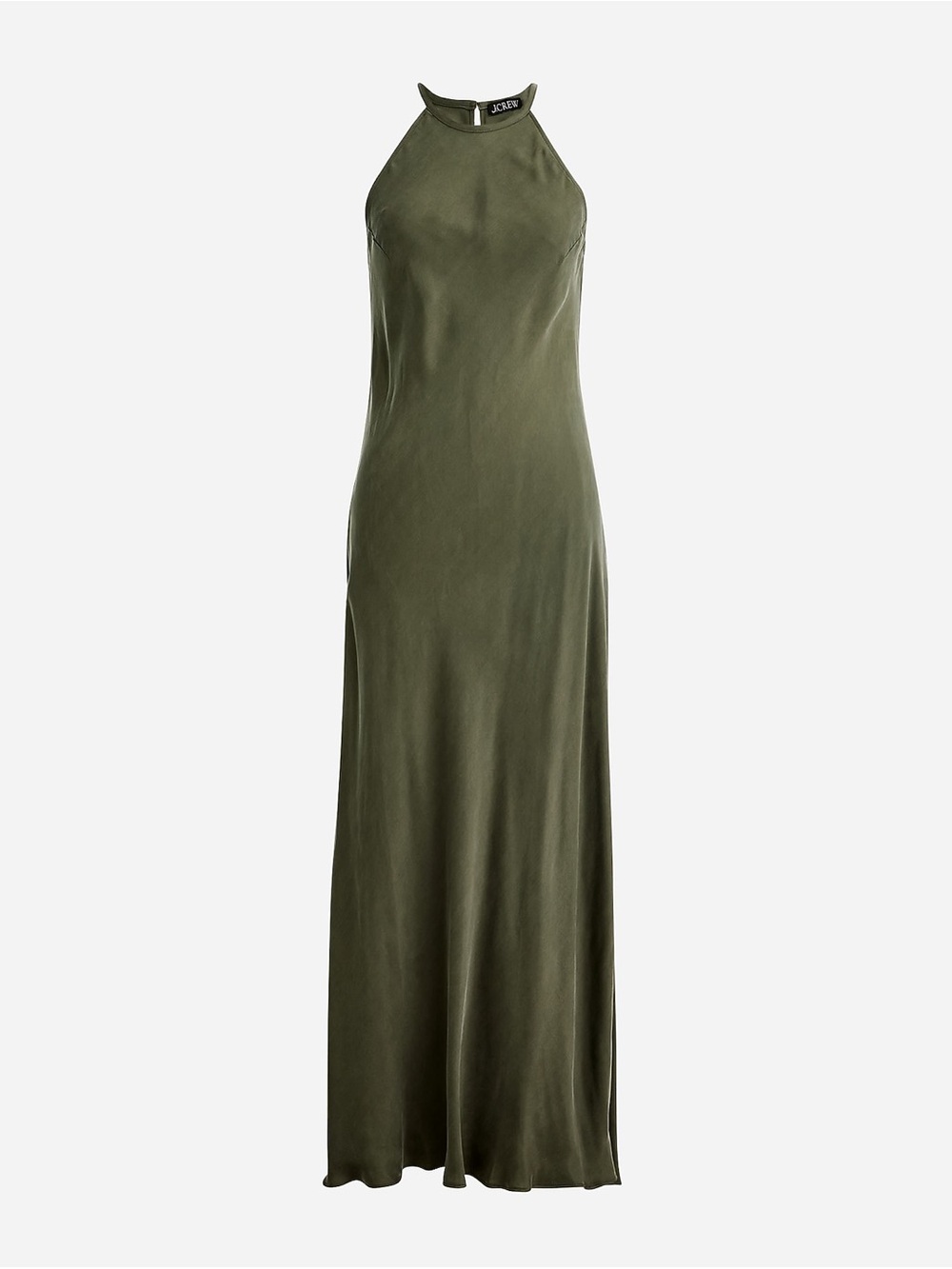 J. Crew Olive Halter Maxi Dress